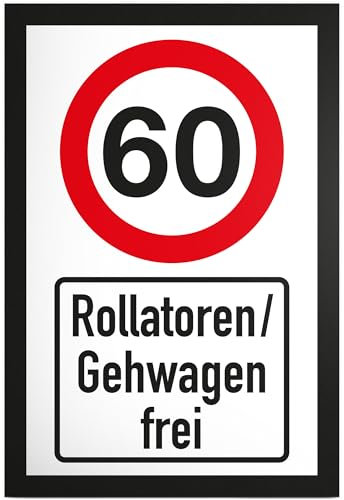 DankeDir! 60 Jahre Rollatoren Gehwagen frei Schild - Geschenk 60. Geburtstag Geschenkidee Geburtstagsgeschenk Sechzigsten Geburtstagsdeko Partydeko Party Zubehör Geburtstagskarte