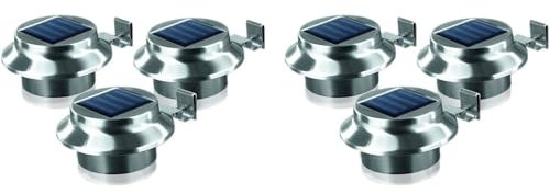 BURI 6er Set Dachrinnen Solarleuchten Garten 12x6,5cm Einschaltautomatik Solarlampen für außen Garten Außenlampe Gartenbeleuchtung Zaunbeleuchtung Solar LED Lampe Dachrinne Hängelampe Terrasse Balkon