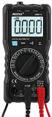Digital Multimeter,DM91A High Precision Mini AC/DC Voltmeter 9999 Counts Tester Blow Alarm-FireWire Identification-VFC-NCV Non-Contact Voltage Detection-Backlight Flashlight Lighting