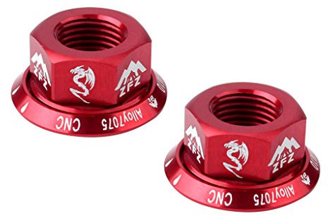 MagiDeal 2Pcs Track Axle Nuts Wheel BMX Road Track Fixie Vintage Rear/Front M10 Drums Screws - Red