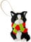 Ornativity Christmas Mini Cat Ornament - Furry Black Kitten with Scarf Holiday Tree Hanging Decoration