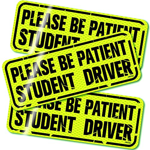 CREATRILL Tattered Student Driver Magnet Autoschild 3er Set Reflektierende Distressed Fahrzeug Stoßstange Magnet Starke Magnet Sicherheitsaufkleber zum Lernen neuer Fahrer