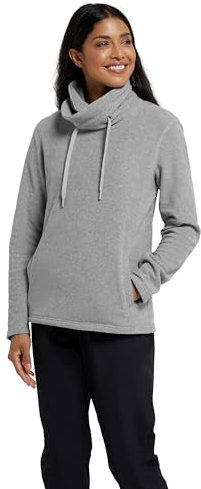 Mountain Warehouse Hebridean Womens Cowl Neck Fleece - Breathable Sweater, Brushed Inner & Two Front Pockets – Ideal For Spring Summer, Travel & Outdoors Dark Grey Women's Size 14