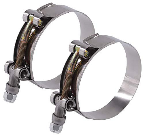 Glarks 2 abrazaderas de manguera de acero inoxidable de 63 a 71 mm con perno en T para admisión turbo/manguera suave