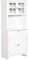 HOMCOM Aparador Alacena de Cocina Mueble Auxiliar para Microondas con 2 Armarios y Cajón 68,6x40x164 cm Blanco
