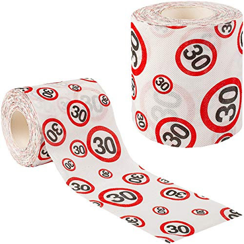 alles-meine.de GmbH Scherzartikel zum Geburtstag Artikel & Motivwahl 10 Rollen Toilettenpapier - 30. Geburtstag/dreißig Jahre - jeweils 25 m - Verkehrsschilder - WC Klopa..