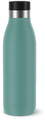 Tefal Gourde 0,5 L, Réutilisable, Acier inoxydable, Hermétique, Revêtement coloré texture poudrée, Ergonomique, Boissons chaudes 12h et froides 24h, Compatible lave-vaisselle, Bludrop vert N3110210