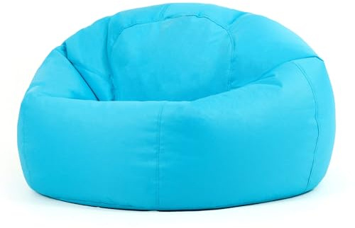 Bean Bag Bazaar Hi-Rest Outdoor Kids Bean Bag with Filling Included, Aqua | Made in the UK, Kids Beanbag, Large Bean Bag, Comfy Chair, Durable Water-Resistant Fabric, For Garden or Bedroom