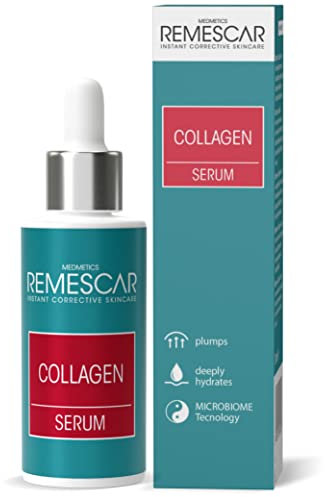 Remescar Kollagenserum für das Gesicht 30ml – Feuchtigkeitsspendendes Anti-Aging Gesichtsserum mit hydrolysiertem Kollagen & Hyaluronsäure – Strafft & pflegt alle Hauttypen