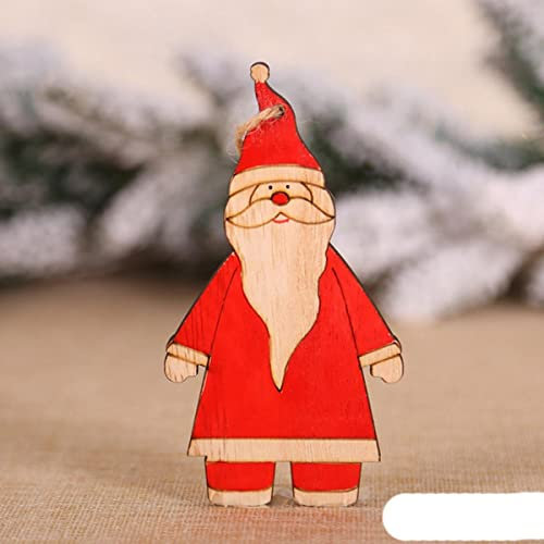 Neujahr 2022 Naturholz Weihnachtsbaum Ornament Holz Anhänger Weihnachtsdekoration für Zuhause 2021 Deko-Weihnachtsmann