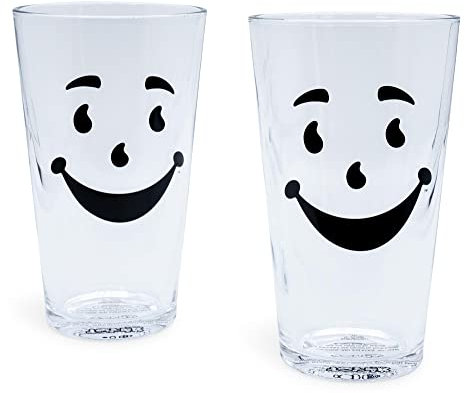 Toynk Kool-Aid Man Pint-Gläser, 473 ml, große Trinkbecher, Gläser für Wasser, Saft, Eistee, Cocktails, Heim- und Küchenutensilien, nostalgische Geschenke, 2 Stück