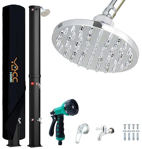 CCLIFE Solardusche 40L mit Handbrause Solar Gartendusche Pooldusche Regendusche Außendusche Pooldusche Garten Brause warmes Wasser