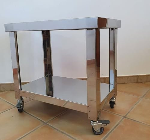 CARRELLO PER IMPASTATRICE A SPIRALE ACCIAIO INOX CON 4 RUOTE CARRELLO INOX