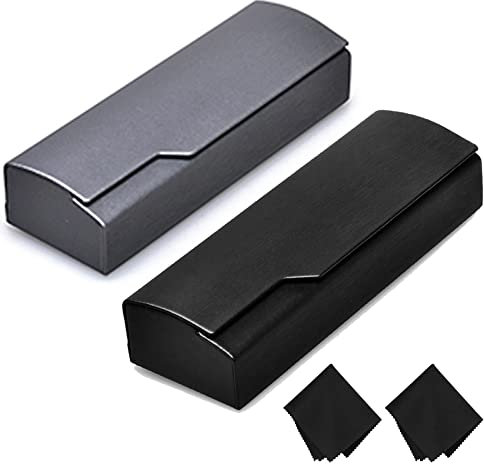Geichan Brillenetui Hardcase, 2 Stücke Hartschalen Brillenetui Brillenbox, Faltbar Brillenetui Hardcase, Tragbare Brillenbox, Schönes Brillenetui, mit Magnetverschluss, für Männer,Frauen, Kinder