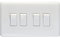 Eurolite Enhance White Plastic 10A 4 Gang 2 way switch