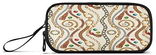 Goldene Ketten Kunst Federmäppchen Federtaschen Mäppchen Schlamperbox Tasche für Jungen Mädchen Schüler