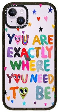 CASETiFY Impact iPhone 14 Plus Case [4X Military Grade Drop Tested / 8.2ft Drop Protection] - You are Exactly - Glossy Black