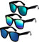 3 Stücke Retro 80er Sonnenbrille Herren Damen,Neon Party Brille Set,Vintage Sonnenbrille,Sonnenbrille UV Schutz,80er Lustige Sonnenbrillen Set für Outdoor (Blaue + Grüne + Mehrfarbige Folie)