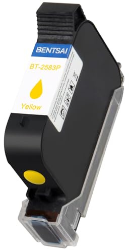 BENTSAI Original BT-2583P Yellow Ink Solvent Quick Dry Ink Cartridge for Use with 0.5 Inch Handheld Inkjet Printer BT-HH6105B2 BT-HH6105B3 B10