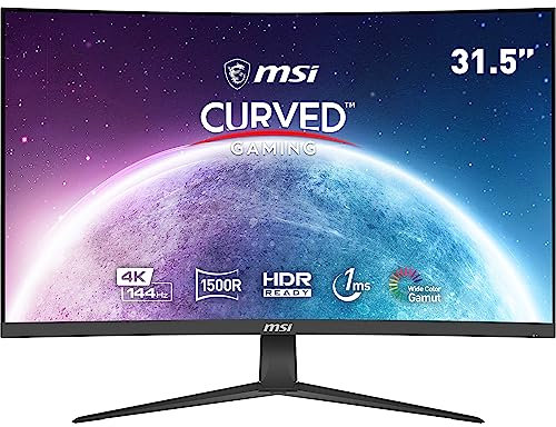 MSI G321CU Écran PC Gaming Incurvé 31,5 UHD - Dalle VA 1500, 3840x2160, 144Hz / 1ms, 16:9, FreeSync Premium - DisplayPort 1.4a, HDMI 2.1, USB Type-C