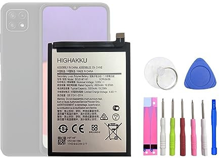 HIGHAKKU Batterie de Remplacement EB-BA226ABY Compatible avec Samsung Galaxy A22 5G SM-A226 avec Outils