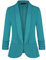 MINTLIMIT Womens Blazer Jacket with 3/4 Ruched Sleeves and Flap Pockets for Casual or Dressy Occasions GN-Cobalt Green M