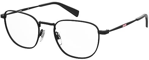 LEVIS Brille mit Sehstärke in Schwarz für Unisex optional mit Sonnenbrillentönung oder Blaulichtfilter, Quadratisch, gefertigt aus Metall, Modell: LV 1061 (inklusive Brillenetui)