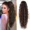 PORSMEER Pferdeschwanz Haarteil Lang 76 cm mit Kordelzug Wellig Locken Ponytail Extension dunkelbraun mit Blond Natürliches Clip in Haarteil Ponytail Haarzopf für Damen Afro Zopf Haarverlängerunge