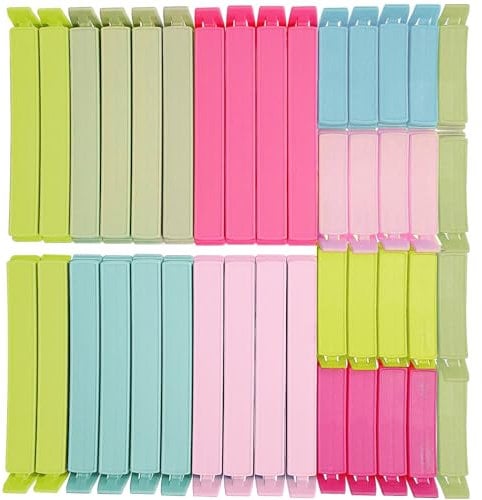 Verschlussclips, 40 Stück clips für tüten,6CM/11CM Verschlussklammern Clips, Bunte Klammern für Tüten, Wiederverwendbar Tütenclips für Verpackung Süßigkeiten Snacks.