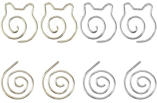 YXHZVON 4 Stück Spiral Zopfstricknadeln Zopfnadel Schalnadel, Katzenohrform + Rund Edelstahl Spiralkabel-Stricknadel für Weberei Hut Sock Schal und Handarbeit (Silber+Golden)