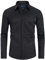 DEMEANOR Chemise à manches longues pour homme - Coupe ajustée - Infroissable - Chemise de loisirs, Noir , XL