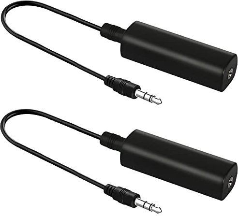 2 Packs Ground Loop Noise Isolator for Car Audio/Home Stereo System, Ground Loop Isolator with 3.5mm Audio Cable