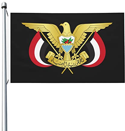Garten Flagge Emblem Des Jemen Garten Fahnen Lustige Fahne Durable Flaggen Banner, Für Garten, Feiertage, 90x150cm
