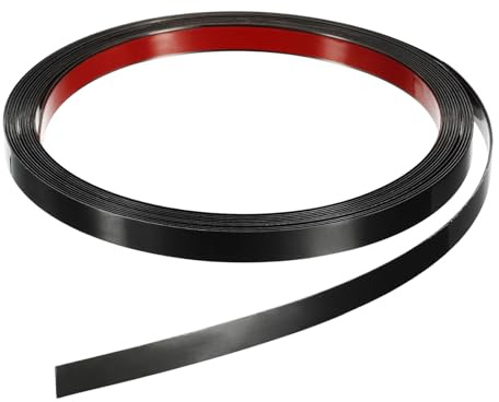 sourcing map 16.4ftx0.39 Wall Trim Peel and Stick Molding, Black | Frame Self Adhesive Stainless Steel Brushed Finish Metal Strip Trim for Wall Ceiling Floor Cabinet Tile Edge