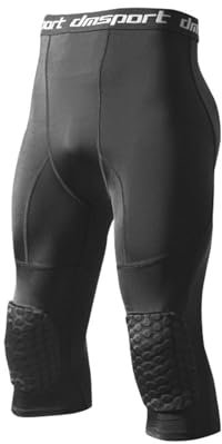 SHAIYOU Pantalones Compresión 3/4 Pantalones Baloncesto Con Rodilleras, Rodillera Leggings, Anticolisión, Leggings Frescos Y Secos, Fútbol, Baloncesto, Ropa Interior Deportiva (Black,S)