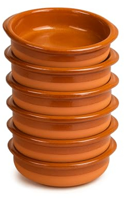 Cazuela tartera olla baja en barro esmaltado - AIR FRYER - HORNO - MICROONDAS - LAVAVAJILLAS - FUEGO DIRECTO (PACK 6-16 CMS)