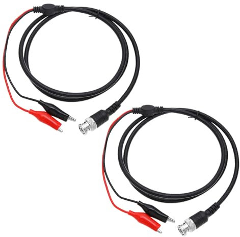 YINETTECH 2 Piezas BNC Cable de Prueba de Pinza de Cocodrilo Doble P1011 Cable de Sonda BNC BNC Q9 A Cable de Prueba de Pinza de Cocodrilo Doble Cables de Sonda Prueba de Osciloscopio