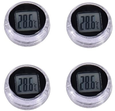 4Stk Motorrad-Thermometer, Digitales Motorrad-Thermometer, Wasserdichtes -Motorrad-Lenker-Thermometer, Kleines Thermometer Für Das Armaturenbrett Im,Rundes Mini-Thermometer Zum Aufkleben
