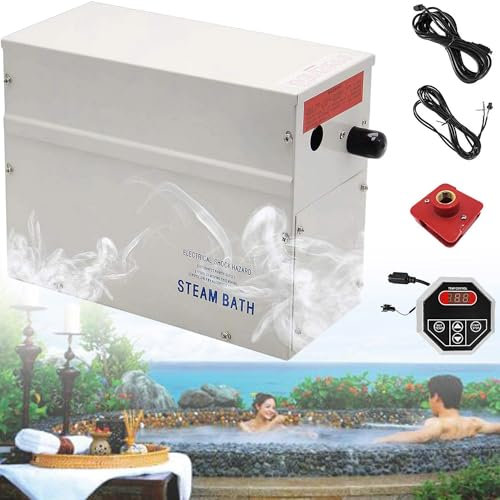 SONLED Sauna-Dampfgenerator, selbstentleerender Dampfgenerator aus Edelstahl, ferngesteuerte Dampfduschen, zeitgesteuerte Abschaltung, automatische Entkalkung, Saunaheizung für SPA-Hotel 8KW