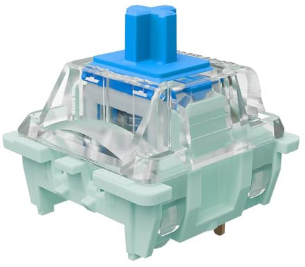 Gateron Jade 3.0 Blue Switches,3-Pin 60gf Clicky/Pre Lubed/Double-stage Spring for Mechanical Keyboard（Blue,72pcs）