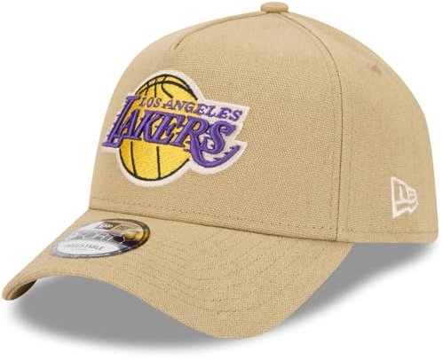 New Era A-Frame Trucker Leinen Cap Los Angeles Lakers beige