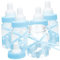 SHOWERORO 24 Stück Kartons Miniflasche Flaschenbevorzugungen Süßigkeiten Aus Der Babyflasche Kleine Stillflaschen Für Babys Brotkorb Mit Deckel Schnuller Für Neugeborene P.s Blue