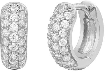 XENOX® Creolen - Damen Ohrringe aus hochwertigem 925/- Sterlingsilber mit Zirkonia-Steinen | XS10373