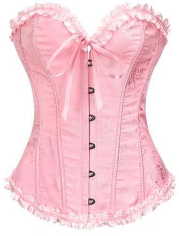 KUOSE Corset pour femme - Corset ventre plat - Grandes tailles - Noir, Rose 9., XL