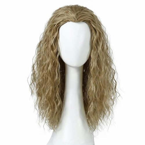 22 Zoll synthetische Thor Cosplay-Perücke mit Bart, Halloween, Karneval, Party, Perücken, Anime-Haar, Rollenspiele, hitzebeständig, lockiges Kunsthaar, 1 Stück, 22 ZOLL