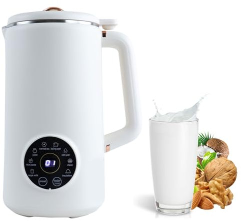 Yabound Nut Milk Maker Machine, 20 Oz Automatic Soy Milk Maker Machine, Oat Milk Maker with Delay Start/Keep Warm/Self-Cleaning/Free Filtering, for Almonds, Oats, Soybeans (C)