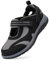 FitVille Chaussures pour Femmes à Pieds Larges Chaussures de Marche Confortables et Respirantes Sandales avec Soutien de la Voûte Plantaire Noir 40 EU X-Large