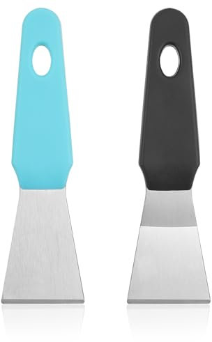 2pcs 3D Printer Scraper, Stainless Steel Metal 3D Printer Spatulas Paint Remover Safety Model Disassemble Tools Professional 3D Printing Accessories Without Damage Build Surface
