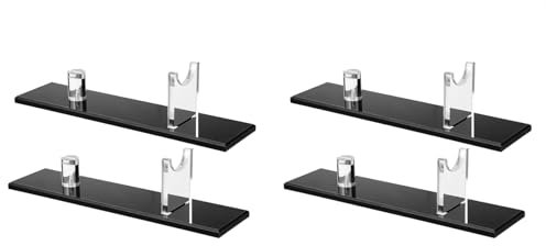 Feeuid Tischmesserständer aus Acryl mit für 4 Messer, einzelner Messerhalter für die Heimdekoration (Schwarze Basis)