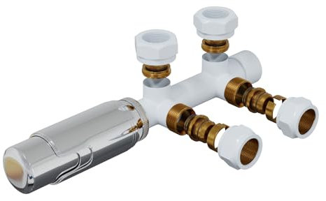 HAGO24 | Thermostat Heizkörperregler | Weiß | 50mm Rohrabstand | Zweirohr | Mittelanschluss | Wandanschluss | Frostschutzstellung | Multiblock | Anschlussgarnitur